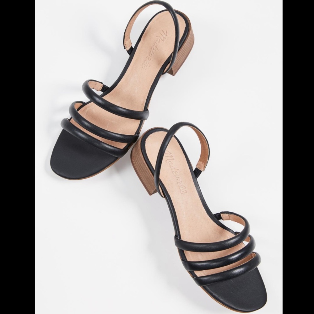Madewell Addie Black Leather Slingback Sandal 8